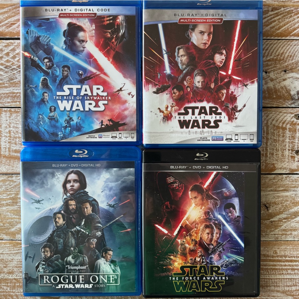 🌌Star Wars 4 Blu-ray: Force Awakens, Last Jedi, Rise of Skywalker, Rogue One🌌